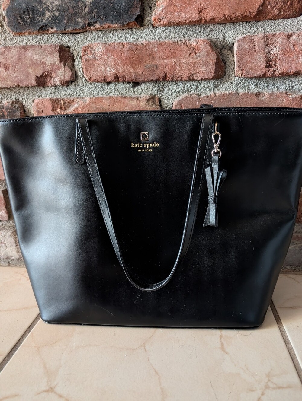 kate spade Black Leather Handbag Bag